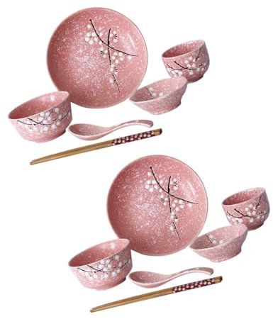 LABRIMP Keramikgeschirr Im Japanischen Stil 12-teiliges Besteckset Besteckset Für Zuhause Und Restaurant Leicht Zu Reinigen