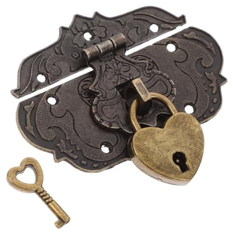 SEWOART 1set Chiusura Decorativa Vintage Forma Di Cuore Con Hasp E Lucchetto Per Scatole Di Gioielli E Contenitori Legno Design Elegante E Pratico Per Aggiungere Stile E Sicurezza