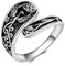 URONE Phönix Löffel Ringe Silber 925 Verstellbare Daumen Ring Damen Ring Offen Statement Ring Verstellbar Phoenix Schmuck Phönix Geschenke