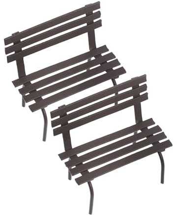 CAXUSD 2stücke Miniatur-parkbank Mikro-landschaftsbank Miniatur-Ornament Für Sandkasten Und Puppenhaus-Dekoration Miniatur-puppenhausmöbel Kompakt Und Detailreich