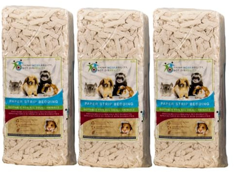 Norfolk Industries Paper Flake Bedding 3 x 900g (5.8ltr) | Safe, Dust-Free, Recycled, Small Animal Bedding, Rabbits, Guinea Pigs, Mice, Rats, Hamsters, Gerbils, Chinchillas, Degus