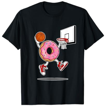Donut Dunking Basketball Lustiges Essen Sport Design T-Shirt