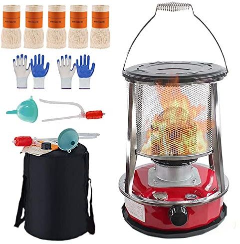 NTALJC Petroleumofen für den Innenbereich, 360°, mobil, kein Strom, Kerosin-Heizung, tragbare große Petroleum-Heizung für Camping, Wandern, Notheizung