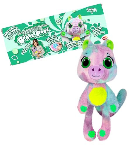Bizak Bubble Pops, Peluches Mágicos Que multiplican su tamaño x5, Proceso emocionante y Olor a Chicle, 12 Diferentes Animales con Aroma y patitas Stem, Capibara Menta (64492004-8)