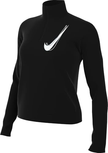 Nike Swoosh Lauf-Midlayer Mit Halbreißverschluss Für Damen, Black, HJ2225-010, L
