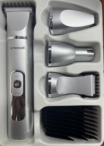 oneisall 4 in 1 silenziosa Tosatrice per cani e gatti, impermeabile IPX7 rasoio per cani, professionale rasoio gatti, tagliazampe e affilatrice per corpi, zampe, occhi, orecchie, viso (Bianco)