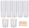 Vocdikficy Kit de 90 Vasos Mezcladores de Epoxi, 40 Vasos Graduados, Vasos de Escala Transparente con Paquete de 50 Varillas de Madera para Mezclar, 100 Ml