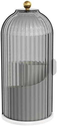 Soporte para Brochas de Maquillaje, Organizador de Brochas Giratorio 360°, con Cubierta Transparente, Apertura Deslizante, a Prueba de Polvo, Adecuado para Tocador, Baño, Dormitorio