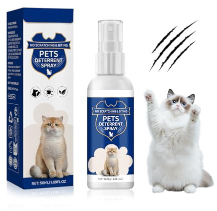 Natürliches Katzenabwehrspray,50ml Anti Kratz Spray Katzen,Kratzschutz Sofa,Fernhaltespray Katze für Innen und Außen,Against Urination&Scratching,Ohne Flecken & Rückstände,Effektiven Katzenabwehr