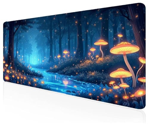 Bleu Tapis de Souris Les Arbres Tapis Souris XXL 1000x500x3mm,Mousepad à Bords Cousus,Lavable Desk Mat Antidérapant pour PC Bureau et Gaming Accessoire,Vitesse et la Précision Améliorées S-36