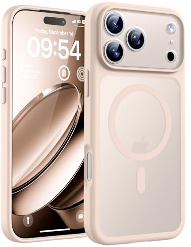 TOCOL Magnetic for iPhone 17 Pro Case 6.3-Inch, Compatible with MagSafe, Full Camera Protection, Built-in Magnetic Ring, Drop Protection Shockproof Slim Translucent Matte Phone Cover (Desert)