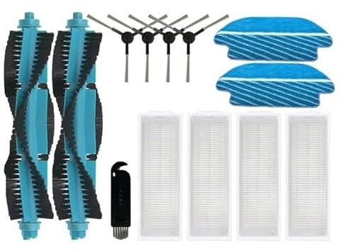 Accessoires compatibles avec l'aspirateur Robot Proscenic M6 Pro, pièce Principale, Brosse latérale, Filtre HEPA, Chiffon de Nettoyage, pièces de Rechange(Set - 5)