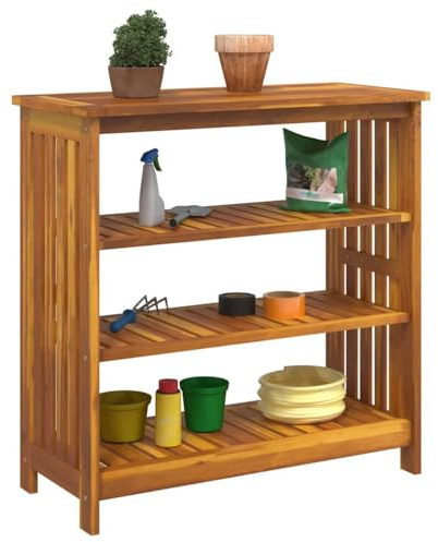 vidaXL Garden Cabinet with Shelf with Storage Brown 90 x 40 x 90cm, Acacia Wood Living Room Cabinet, Multi-Purpose Storage, Functional Design, Modern Decor, Contemporary Utility Furniture