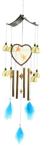 Flaroey Blue Dream Catcher Metal Bell Wind Chime Ornaments Animal Love Pendant Home Decoration Craft Gift