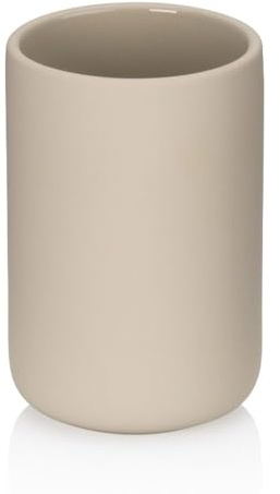 KELA Sana Tasse – Beige, Kunststoff Zahnputzbecher für Badezimmer, stilvoller Becher für Zahnbürsten und Utensilien