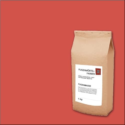 Fugenmörtel-Farben | Einsetzbar für Fugen im Innen- und Außenbereich auf Wand- und Bodenflächen (Feuerrot, 1kg)
