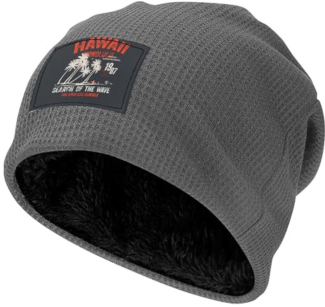 ZALXOZYL Waffle Stitch Beanie with Heart Rate Monitor Health Birthday Numbers - Suitable for Workouts, Health Monitoring and Fitness Tracking Gray