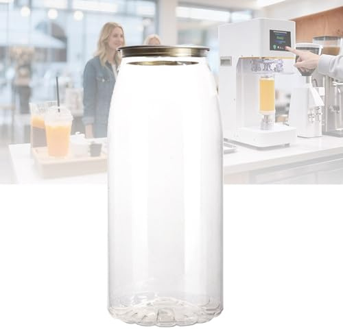 Bottiglie di succo usa e getta, confezione da 200, bicchieri di plastica a tenuta stagna con coperchio in alluminio per Boba, lattine di vetro per frullati, bevande trasparenti, funziona 650ml