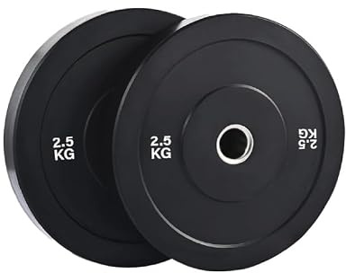 Bumper Weight Plates for Olympic Barbells, High-Density Rubber with Steel Core, 1.25kg–25kg Pairs and Sets from 45kg to 250kg, Home Gym Strength Training
