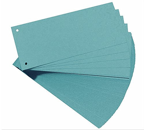 VR - Trennstreifen 10,5 x 24 cm, 100 Stück pro Pack, 180 g/qm!, Recycling-Papier, blau, 2-fach gelocht