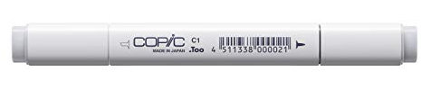 COPIC Classic Marker Typ C - 1, cool gray No. 1, professioneller Layoutmarker, mit einer breiten und einer feinen Spitze