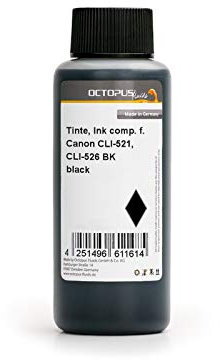Octopus Nachfülltinte kompatibel für Canon CLI-521, CLI-526, CLI-551 Druckerpatronen, Tintenpatronen schwarz dye, 250ml, Non-OEM