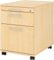 bümö Rollcontainer mit Hängeregistratur, Container abschließbar aus Holz in Ahorn - Rollwagen für's Büro mit Hängeregister als Schreibtisch Unterschrank od. Bürocontainer m. Relinggriffe