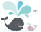 Wandtattoo Kinderzimmer Happy Whales Wand Aufkleber Sticker Wale 50x66 cm
