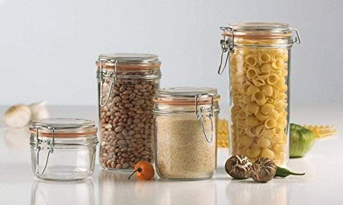 Borgonovo Jar, 750ml, Jam Storage, Preservation, Clip-On, Durable, Metal