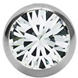 eeddoo Piercingkugel Kristall Silber Edelstahl Gewinde: 1,2 mm Kristallklar 2,5 mm