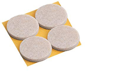 Metafranc Filz-Gleiter TopSoft Ø 50 mm - selbstklebend - beige - 4 Stück - Effektiver Schutz Ihrer Möbel & Stühle / Möbelgleiter-Set für empfindliche Böden / Stuhlgleiter / Bodengleiter / 644906