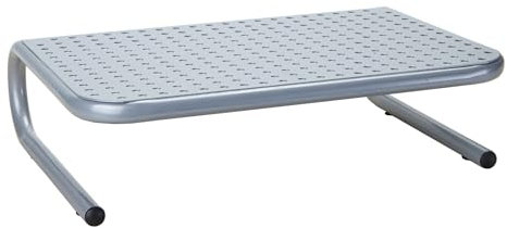 Mind Reader Monitor Stand, Ventilated Laptop Riser Desktop Organizer, Office, Metal, 14.5 L x 11.25 W x 4.25 H, Black
