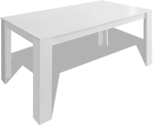 vidaXL Mesa de Salón Comedor o Cocina Rectangular de Madera Aglomerada Blanca