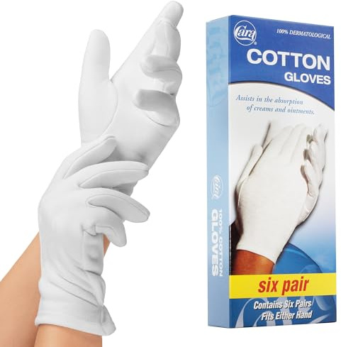 Moisturizing Eczema Cotton Gloves, Medium, 6 Pair