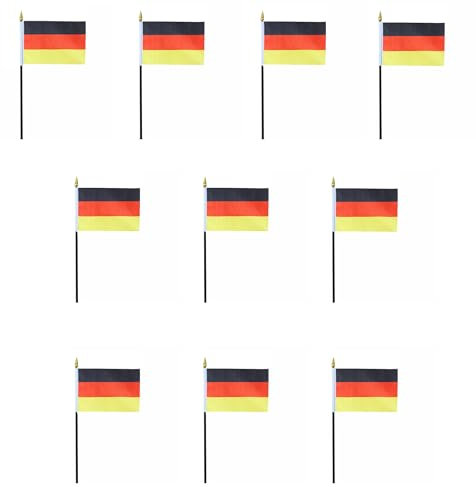 Sonia Originelli 10er Set Tischfahnen Handflaggen Mini Fähnchen Fussball Fan Anfeuern Farbe Deutschland