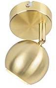 Qazqa - Modern Round Spotlight Ceiling 1 Brass - Gissi- - Modern - Suitable for LED GU10 | 1 Way Light - Steel Surface-Mounted spotway Light - Suitable for Kitchen I Bedroom I