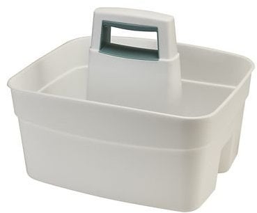 lakeland Deep Multipurpose Cleaning Caddy White – Tall Sides Prevent Items Falling Out Wipe-Clean