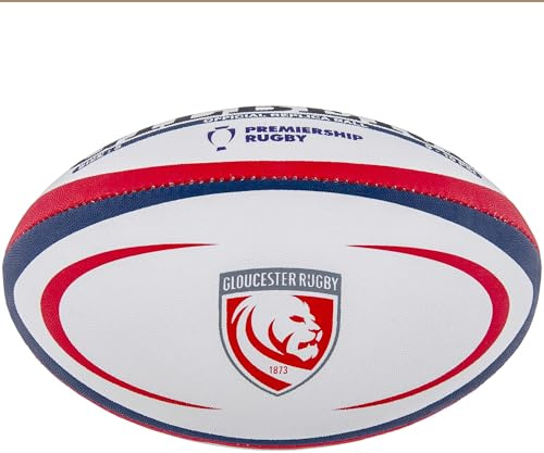Gloucester Official Replica Rugby Ball - White/Red/Black - size 5