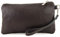 modamoda de T193 Damen Leder Clutch Handgelenktasche Kosmetiktasche Klein handmade in Italy, Farbe:Dark Chocolate