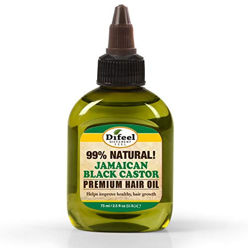 Difeel 99% d'huile naturelle pour cheveux Premium - Huile de ricin noire jamaïcaine 75 ml