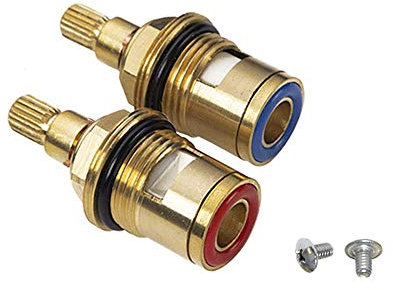 2 Pcs Replacement Tap Valves Brass,Tap Cartridge Replacement Mixer Tap Cartridge with Metal Lever Heads Universal 1/2 Replacement Tap Valves for Kitchen Bathroom Tap (2PCS)