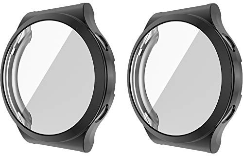 LvBu Schutzhülle Kompatibel mit Huawei Watch GT 2 Pro, Flexibles TPU Vollschutz mit Displayschutzfolie Kratzfest Displayschutz Schutz Hülle Für Huawei Watch GT2 Pro (schwarz+schwarz)