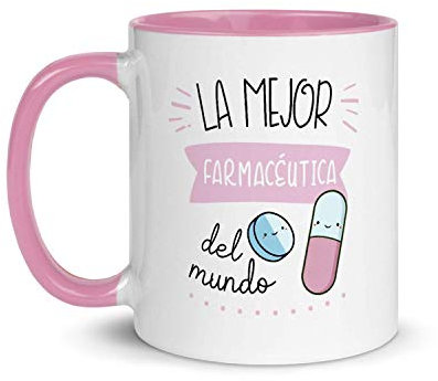 Kembilove Taza de Desayuno Personalizada La Mejor Farmacéutica del Mundo – Tazas Originales para Regalar – Regalos Personalizados – Regalos Originales para Hombre – Tazas Originales
