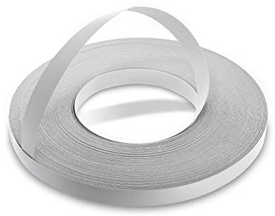 WoodPress® 19mm Perlgrau Melamin Kantenumleimer mit Schmelzkleber – 50m Industrielle Rolle – Einfaches Aufbügeln für Heimwerker