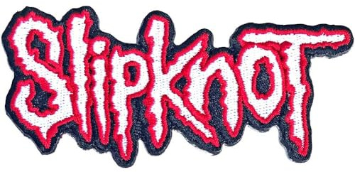 Rock Off officially licensed products Slipknot Cut-Out Logo Schwarz Border Woven Patch One Size