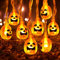 Halloween Deko Lichterkette 4.5M 30 LEDs Orange Kürbis Batteriebetrieben LED Wasserdichte Kürbis Lichter Halloween Beleuchtung Dekoration für Weihnachten Party Außen & Innen
