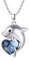 Delphin/Wal Halskette für Damen 925 Sterling Silber Delfin Kristalle Kette Blau Herz Kristall Kette Tier Schmuck Geschenke für Frauen Freundin Mädchen Mutter (Delphin)