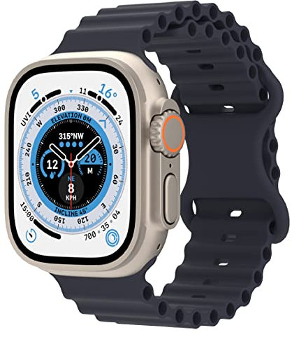 VeveXiao Ocean silicona Correa compatible con Apple Watch Ultra Band 41mm 40mm 38mm, correas deportivas de repuesto suaves y transpirables para iWatch Series 8 7 6 5 4 3 2 1 SE , Medianoche