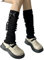 BLESSI Damen Y2k Kawaii Weiß Schwarz Beinstulpen Japanische Beinwärmer Gothic Harajuku Niedliche Socken, Schwarz 3, Einheitsgröße