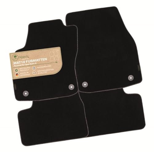 MAT10 Green Edition – Auto-Fußmatten passend für Opel Astra H (BJ 03/2004-10/2010) | nachhaltiges Velours | Automatten-Set, 4-teilig | Made in Germany, Erstausrüsterqualität